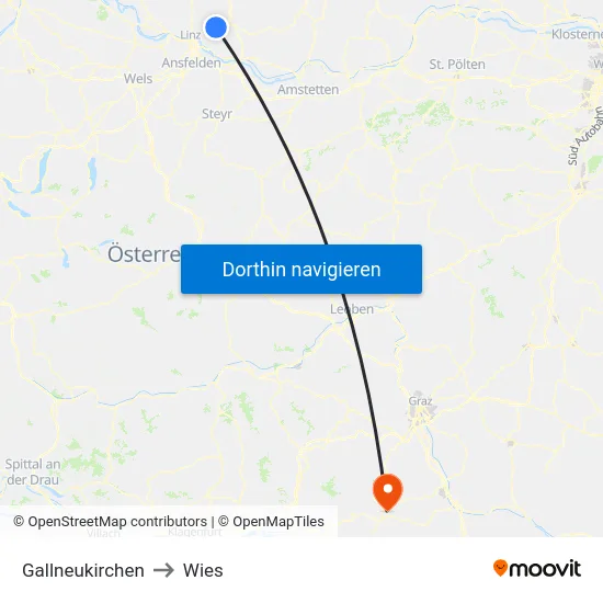 Gallneukirchen to Wies map