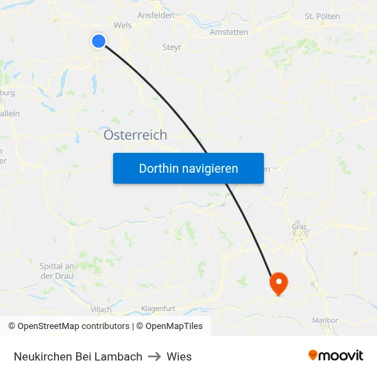 Neukirchen Bei Lambach to Wies map