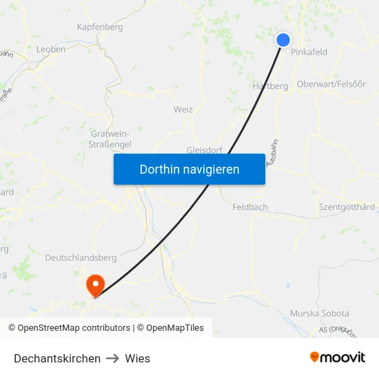 Dechantskirchen to Wies map