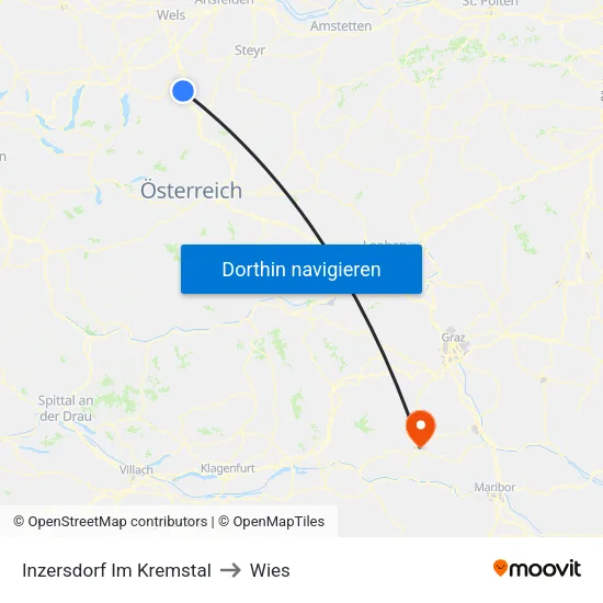 Inzersdorf Im Kremstal to Wies map