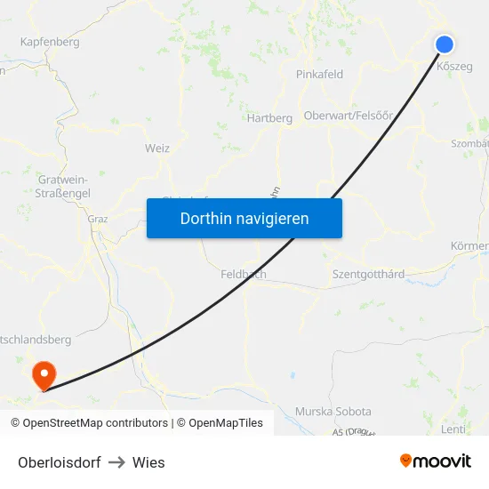 Oberloisdorf to Wies map