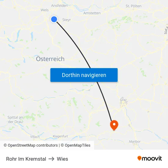 Rohr Im Kremstal to Wies map