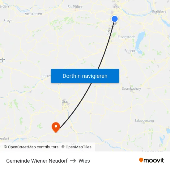 Gemeinde Wiener Neudorf to Wies map