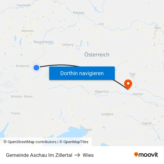Gemeinde Aschau Im Zillertal to Wies map