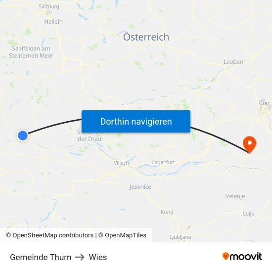 Gemeinde Thurn to Wies map