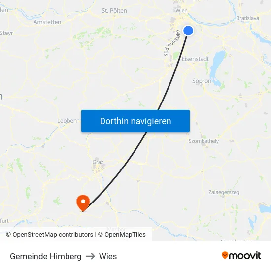 Gemeinde Himberg to Wies map