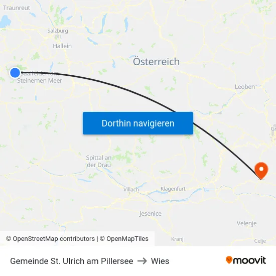 Gemeinde St. Ulrich am Pillersee to Wies map