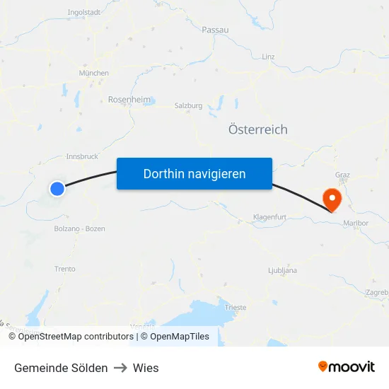 Gemeinde Sölden to Wies map