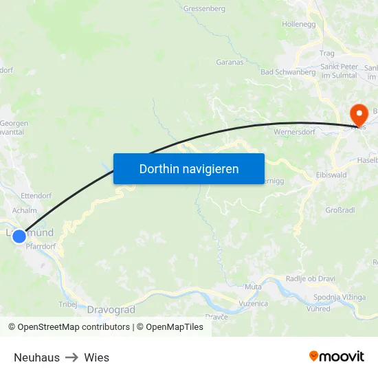 Neuhaus to Wies map