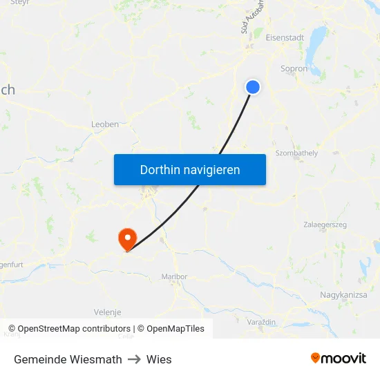 Gemeinde Wiesmath to Wies map