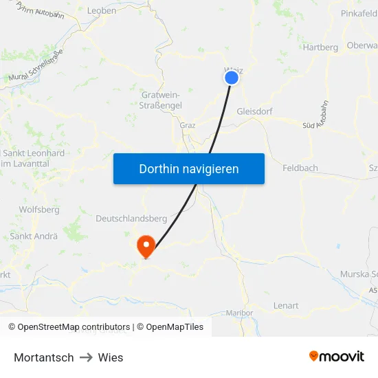 Mortantsch to Wies map