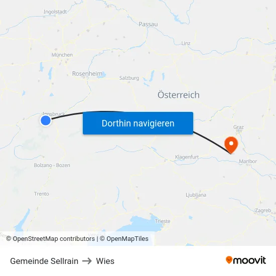 Gemeinde Sellrain to Wies map