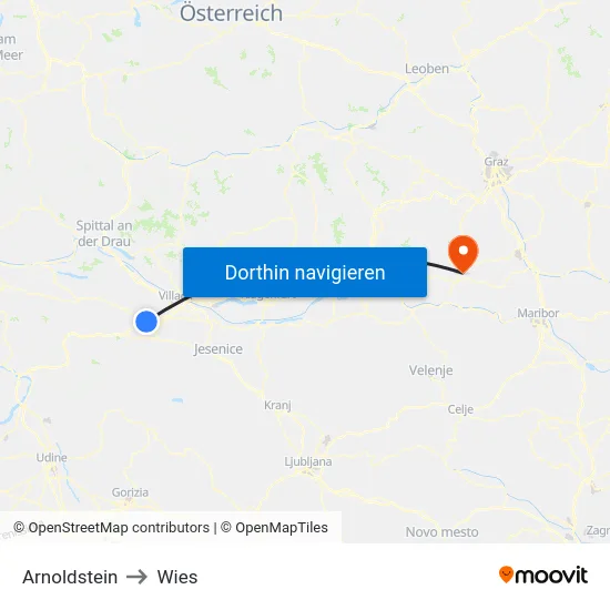 Arnoldstein to Wies map