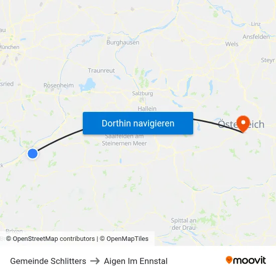 Gemeinde Schlitters to Aigen Im Ennstal map