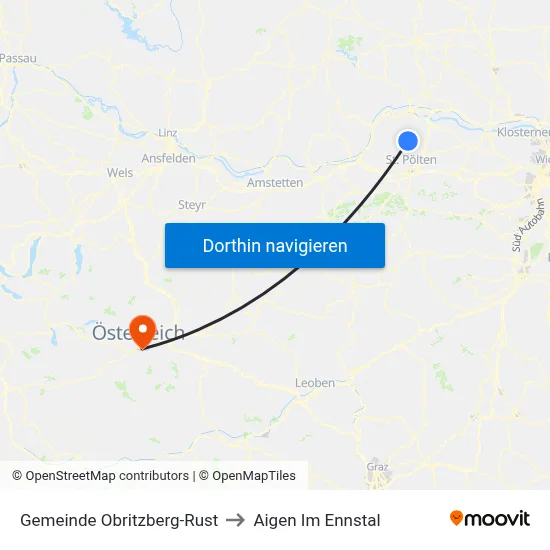 Gemeinde Obritzberg-Rust to Aigen Im Ennstal map