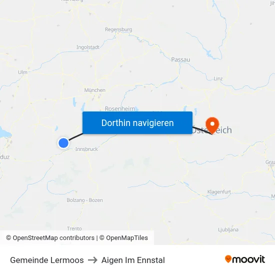 Gemeinde Lermoos to Aigen Im Ennstal map