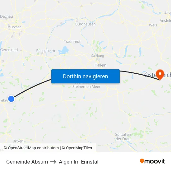Gemeinde Absam to Aigen Im Ennstal map