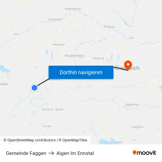 Gemeinde Faggen to Aigen Im Ennstal map