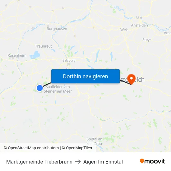 Marktgemeinde Fieberbrunn to Aigen Im Ennstal map