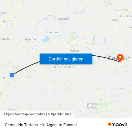 Gemeinde Terfens to Aigen Im Ennstal map