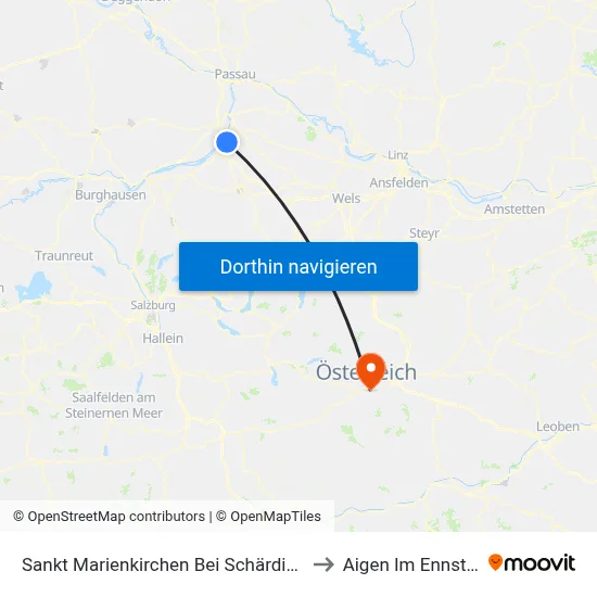 Sankt Marienkirchen Bei Schärding to Aigen Im Ennstal map