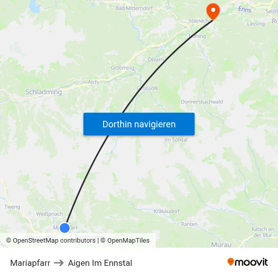 Mariapfarr to Aigen Im Ennstal map