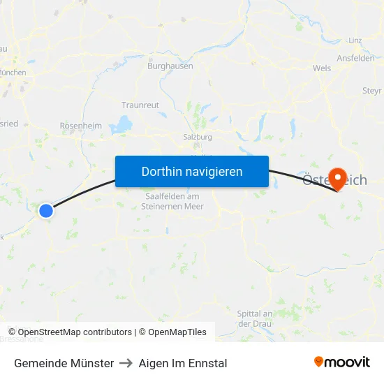 Gemeinde Münster to Aigen Im Ennstal map