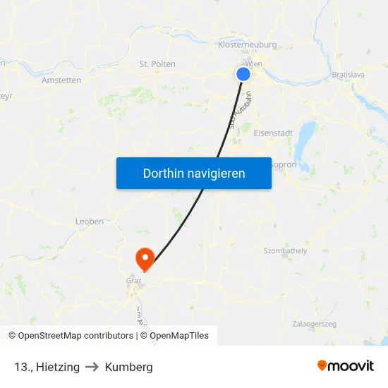 13., Hietzing to Kumberg map