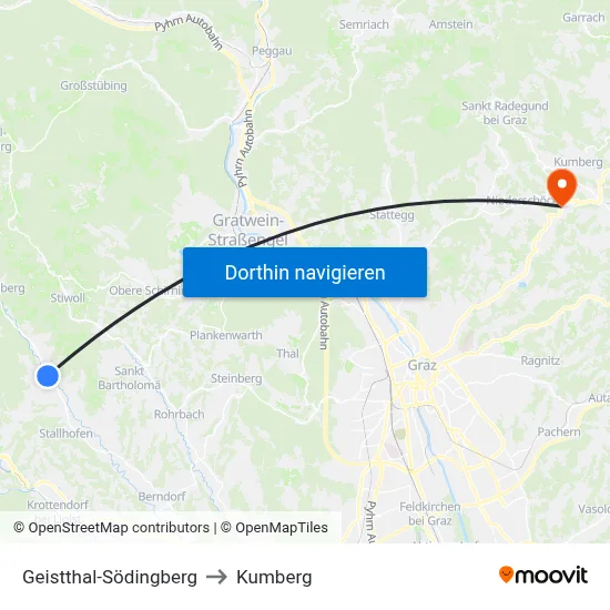 Geistthal-Södingberg to Kumberg map