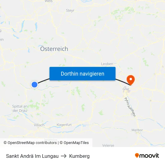 Sankt Andrä Im Lungau to Kumberg map