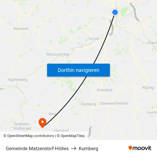 Gemeinde Matzendorf-Hölles to Kumberg map