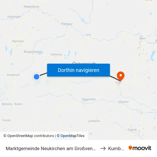Marktgemeinde Neukirchen am Großvenediger to Kumberg map
