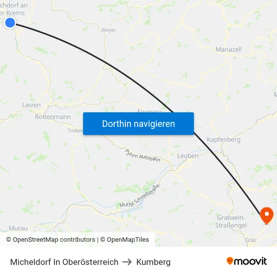 Micheldorf In Oberösterreich to Kumberg map