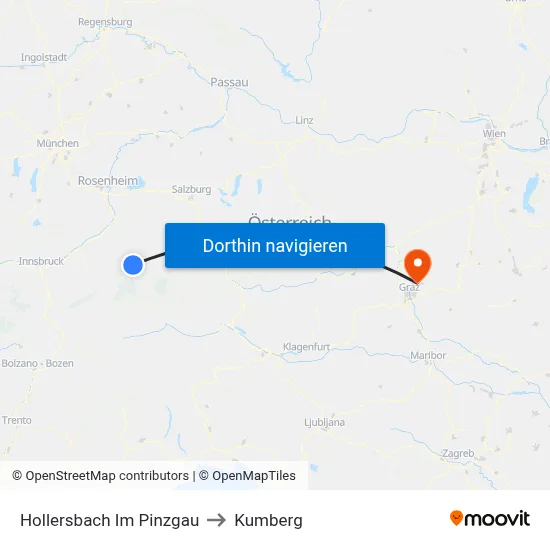 Hollersbach Im Pinzgau to Kumberg map