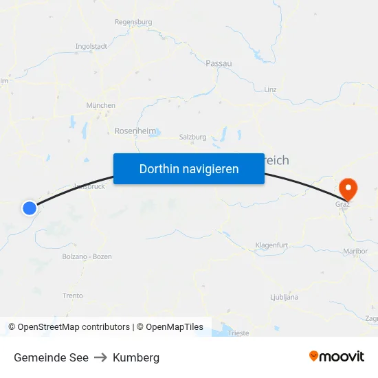 Gemeinde See to Kumberg map
