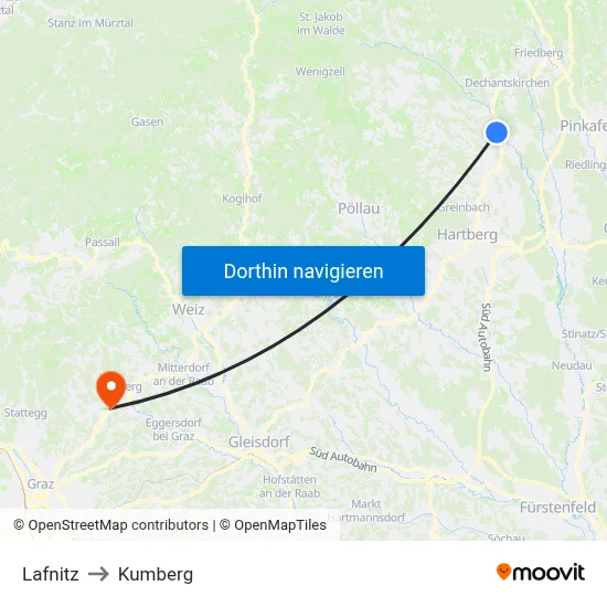Lafnitz to Kumberg map