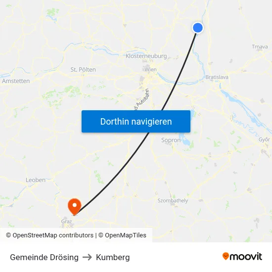 Gemeinde Drösing to Kumberg map