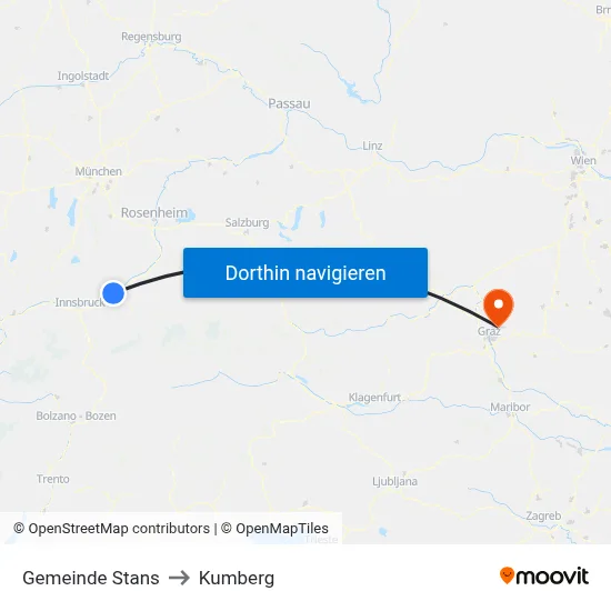 Gemeinde Stans to Kumberg map