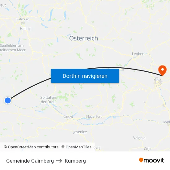 Gemeinde Gaimberg to Kumberg map