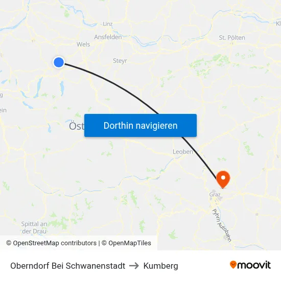 Oberndorf Bei Schwanenstadt to Kumberg map