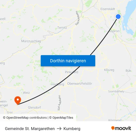 Gemeinde St. Margarethen to Kumberg map
