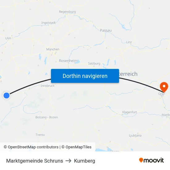 Marktgemeinde Schruns to Kumberg map
