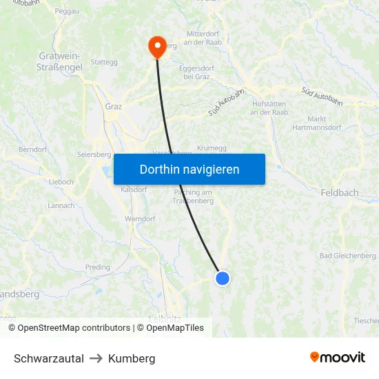 Schwarzautal to Kumberg map