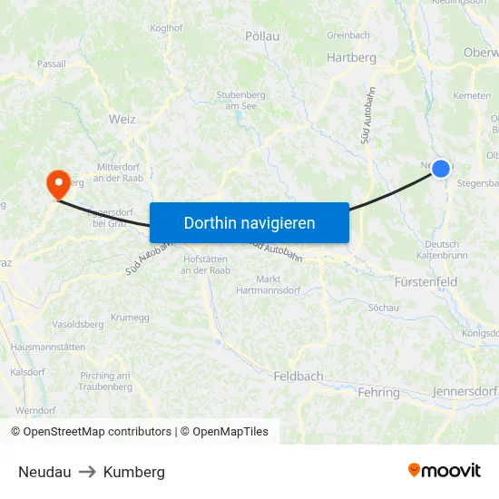 Neudau to Kumberg map