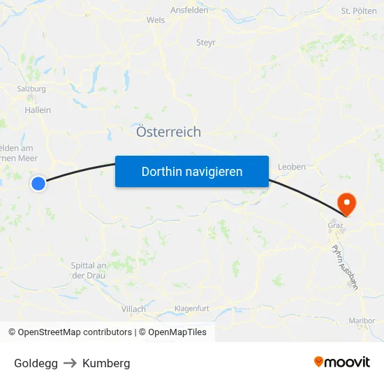 Goldegg to Kumberg map
