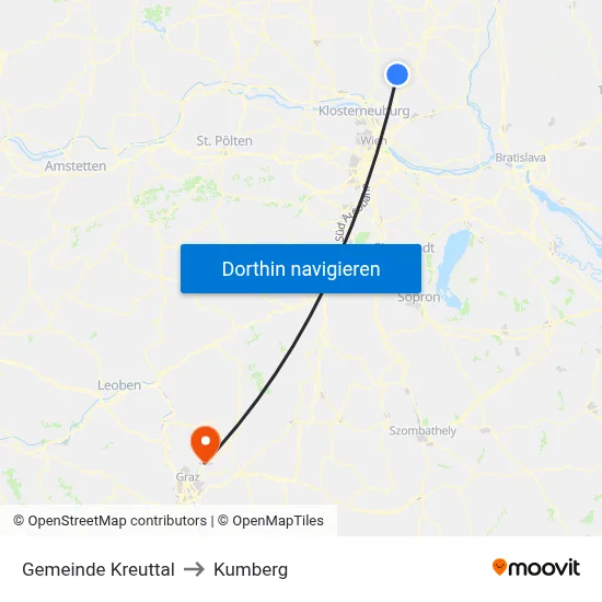 Gemeinde Kreuttal to Kumberg map