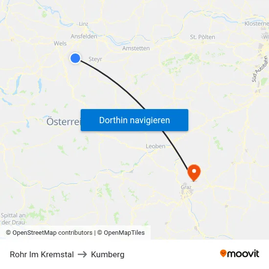 Rohr Im Kremstal to Kumberg map