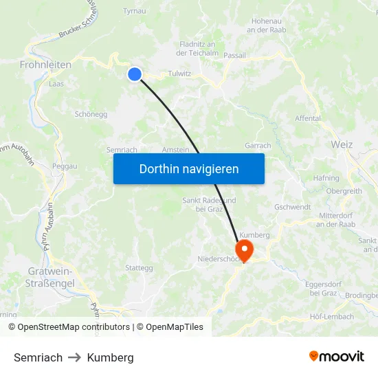 Semriach to Kumberg map