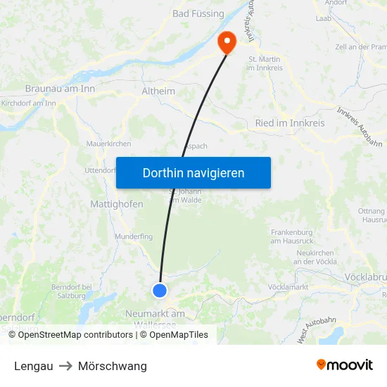 Lengau to Mörschwang map