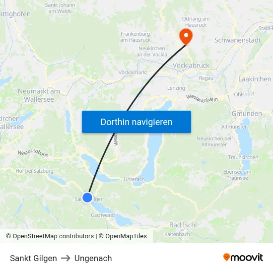 Sankt Gilgen to Ungenach map